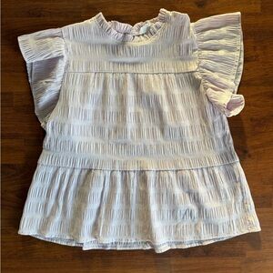 THML Flutter Sleeve Crew Neck‎ Blouse Top Sz M